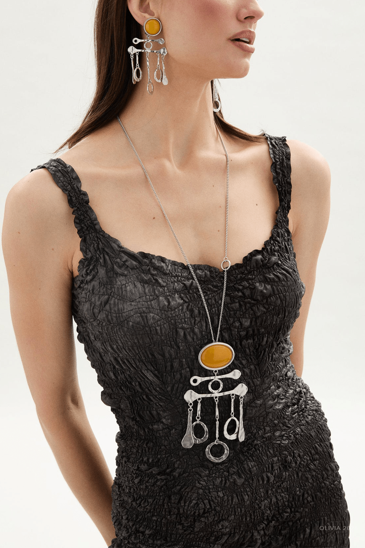 Valette Necklace in Silver Yellow - shop-olivia.com