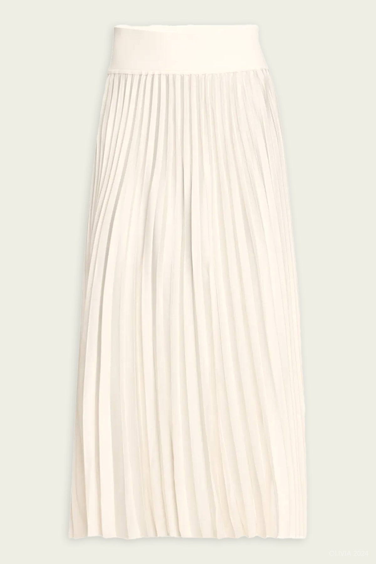 Valor Midi Skirt With Chevron in Ivory - shop - olivia.com