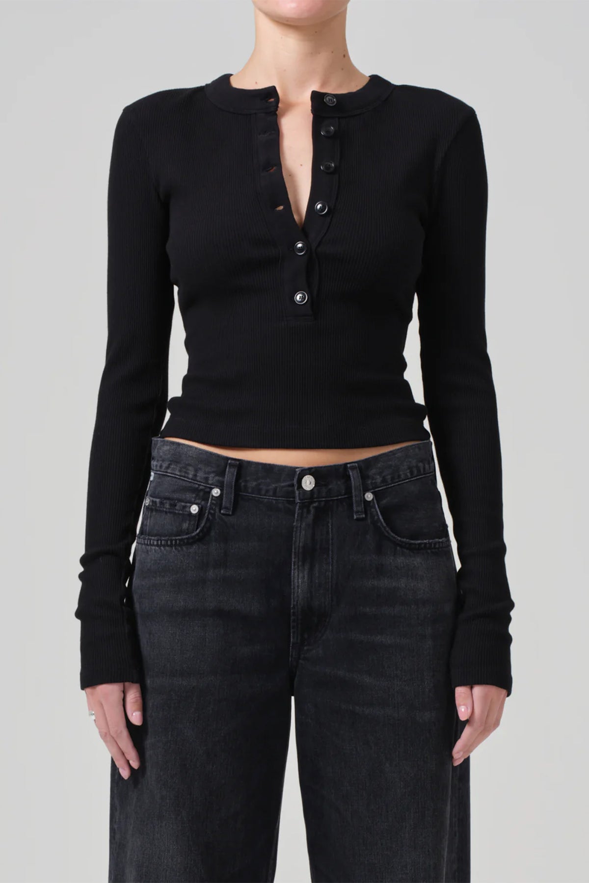 Varra Henley In Black - shop - olivia.com