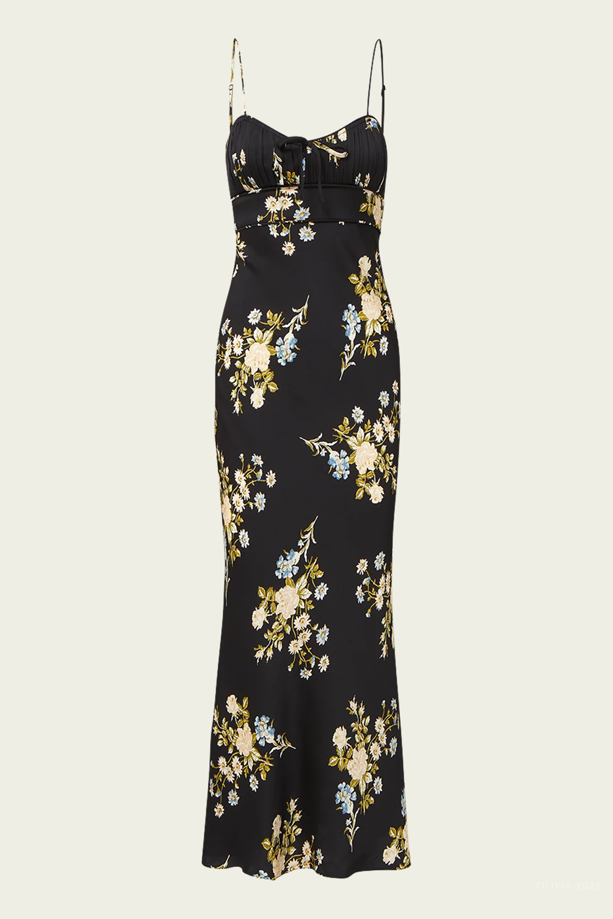 Kieren Floral Slip Dress in Black Multi