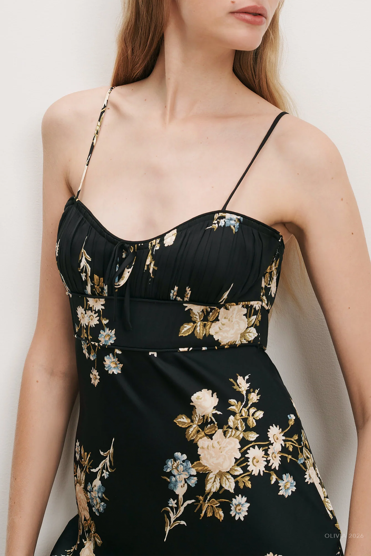Kieren Floral Slip Dress in Black Multi
