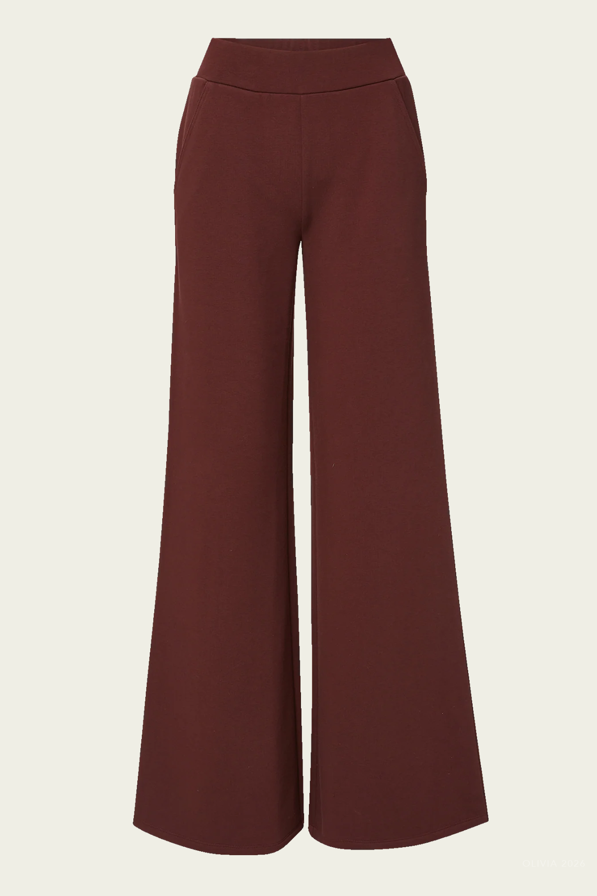 Saunder Wide-Leg Pant in Burgundy