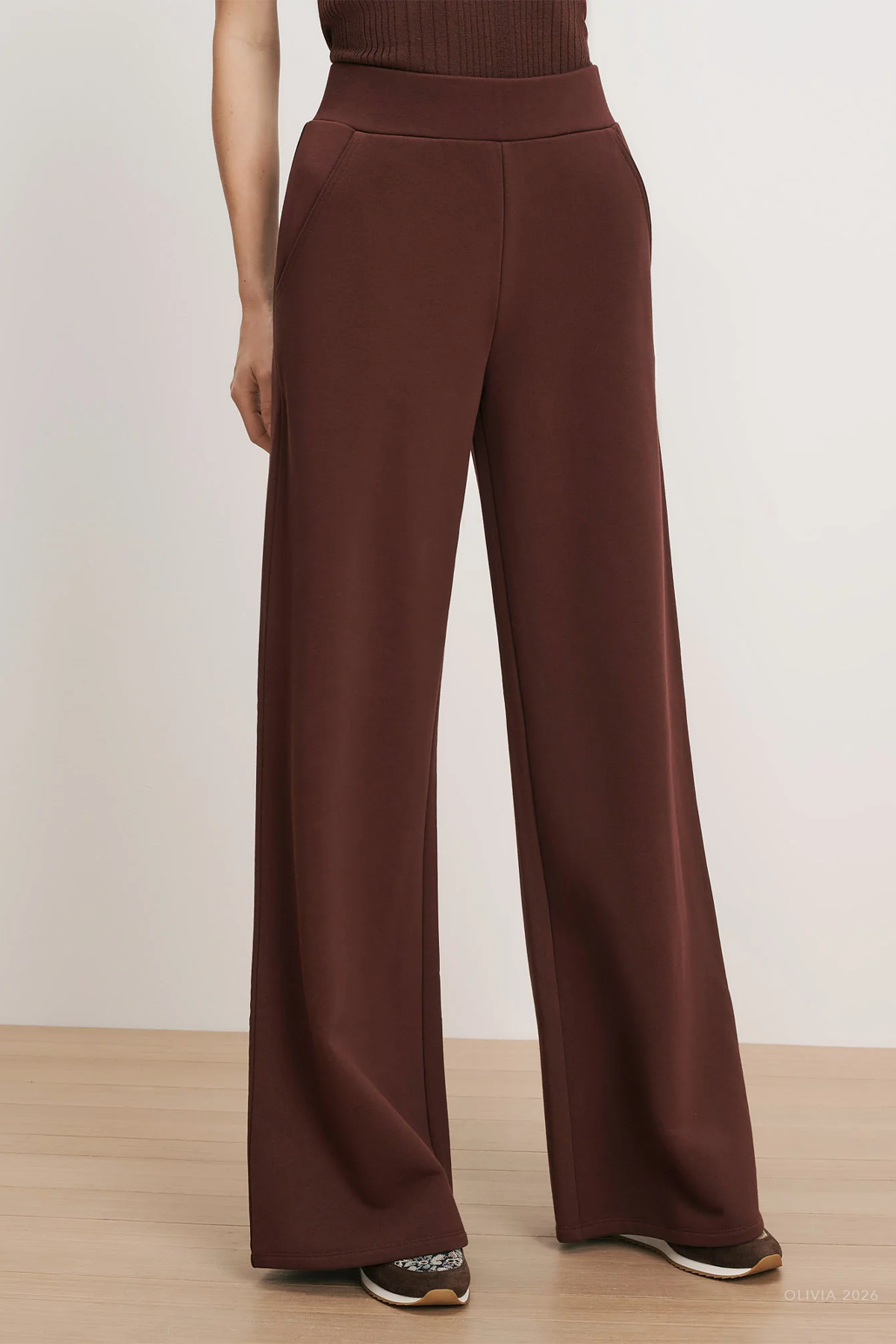 Saunder Wide-Leg Pant in Burgundy