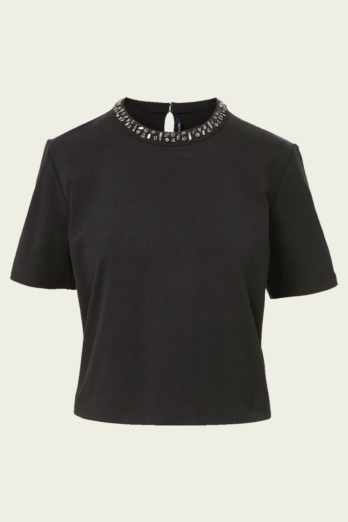 Sebastian Embellished T-Shirt in Black