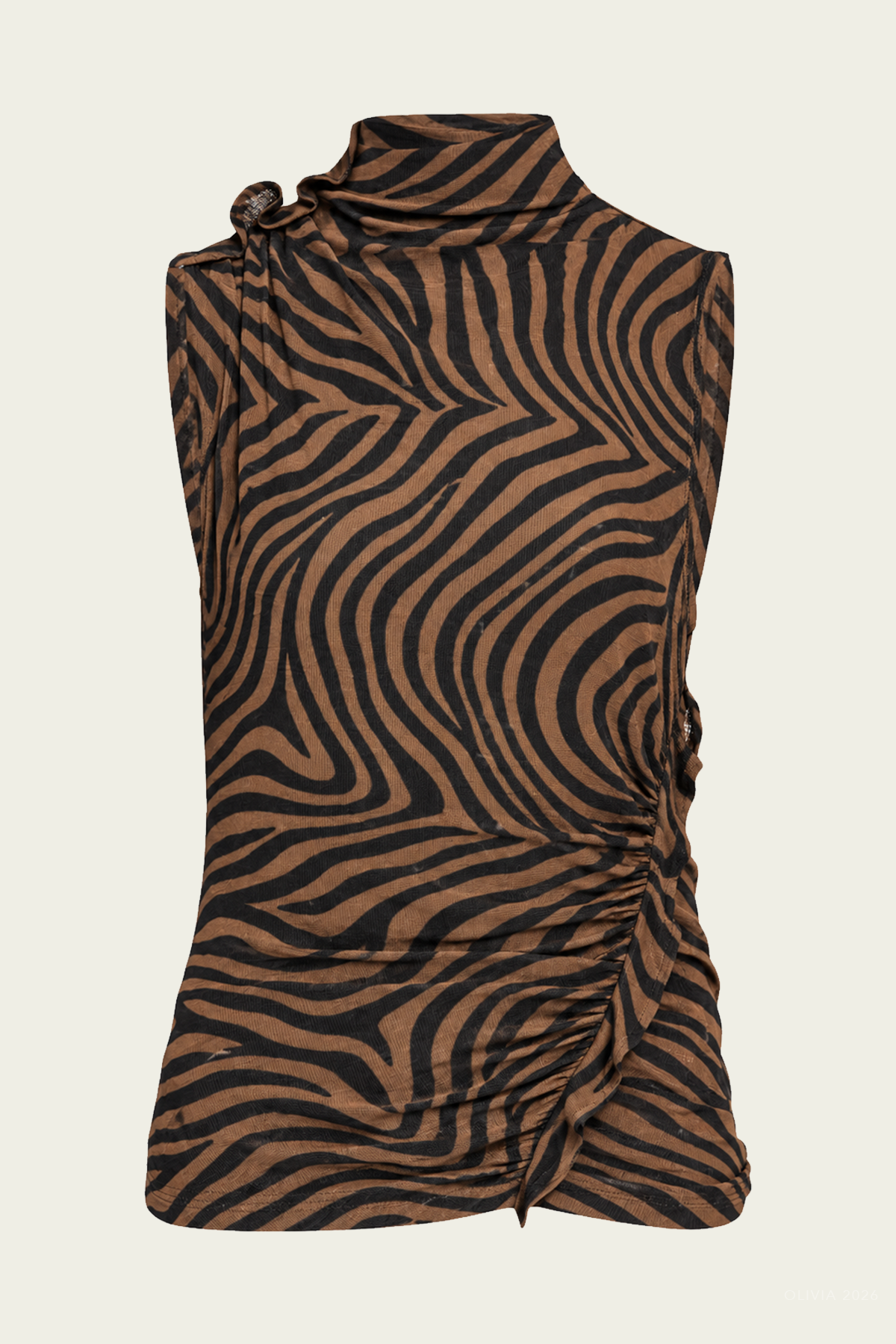 Briana Ziger-Print Top in Ochre Black