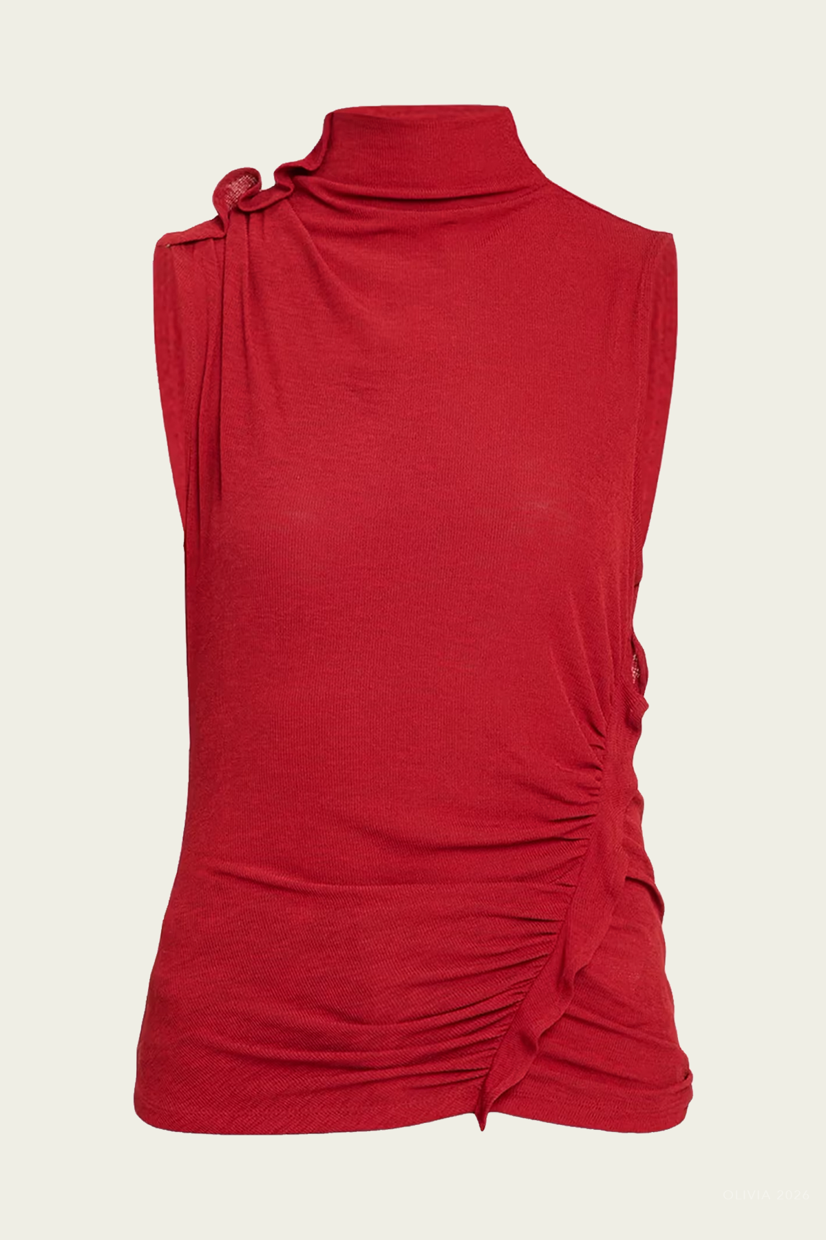 Briana Ruched Top in Cardinal Red