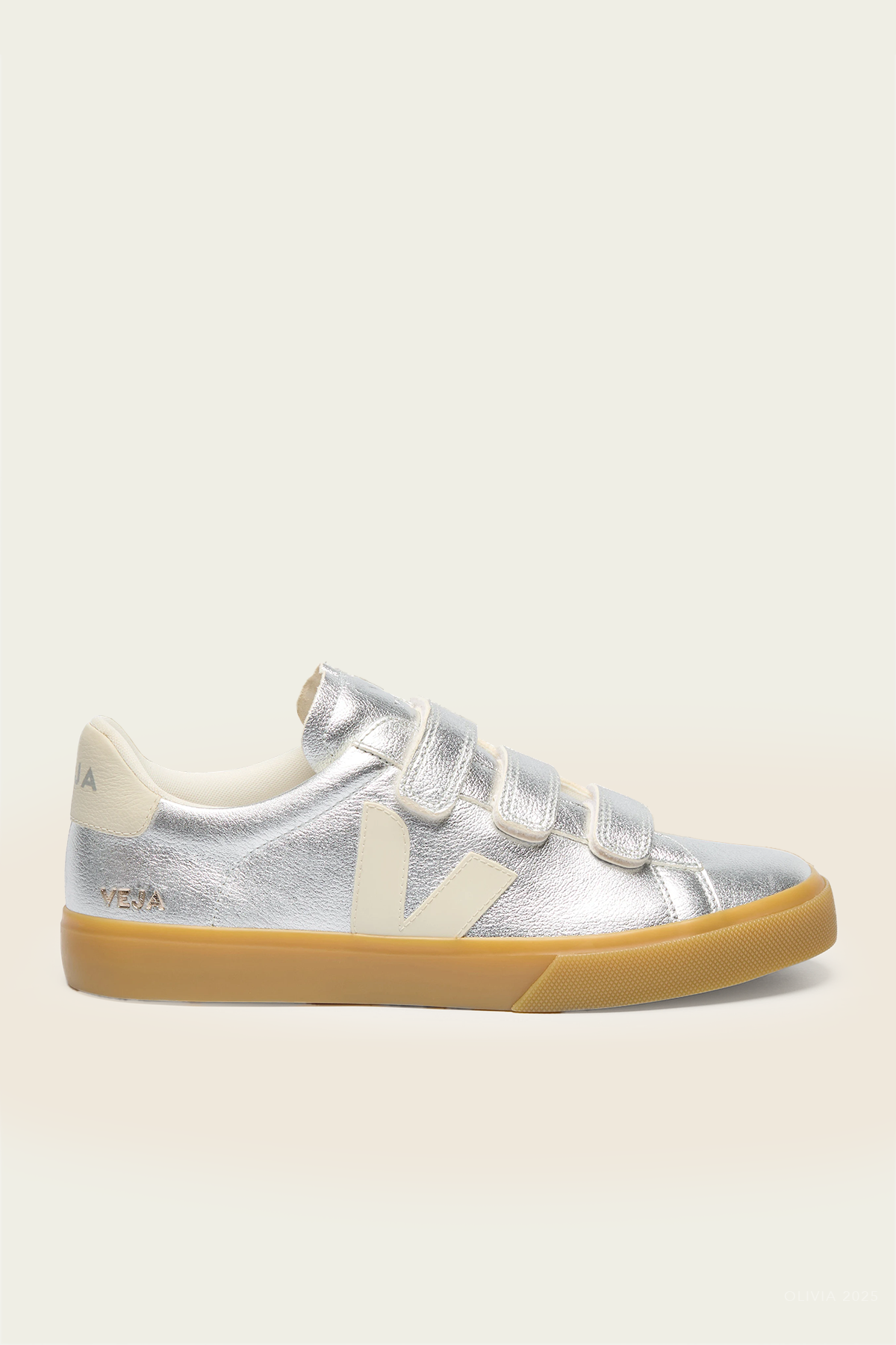 Recife Leather Sneaker in Silver Pierre