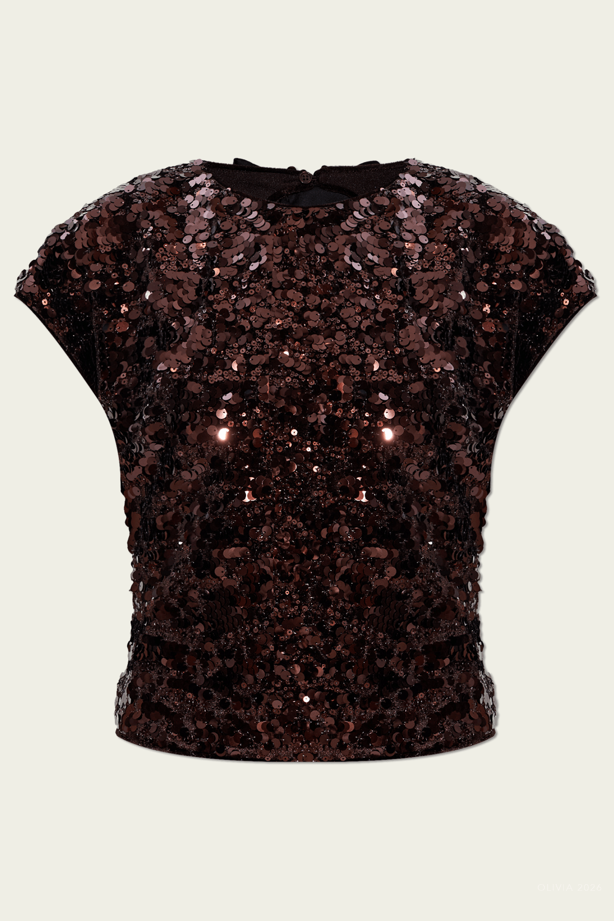 Velvet Sequin Top in Demitasse - shop - olivia.com