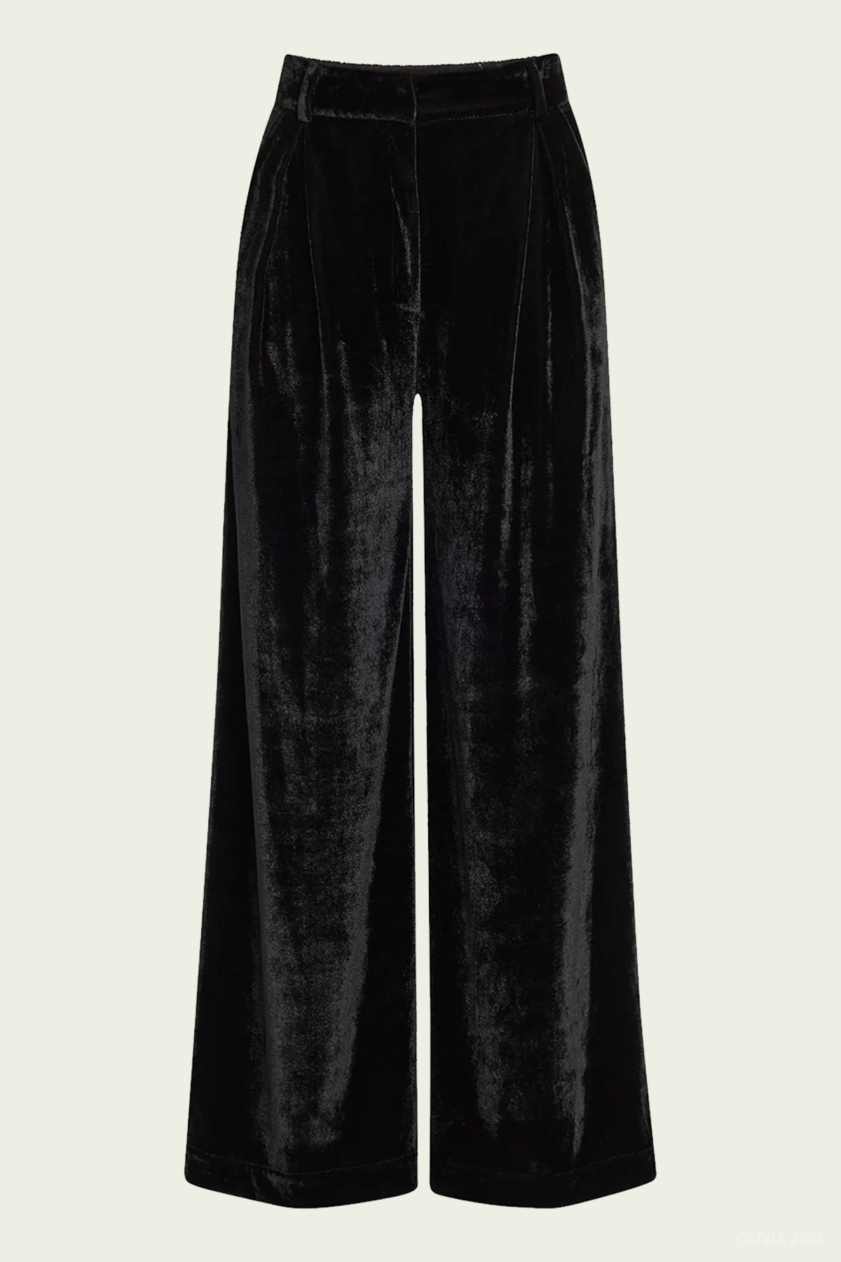 Velvet Wide Leg Pant in Black - shop - olivia.com