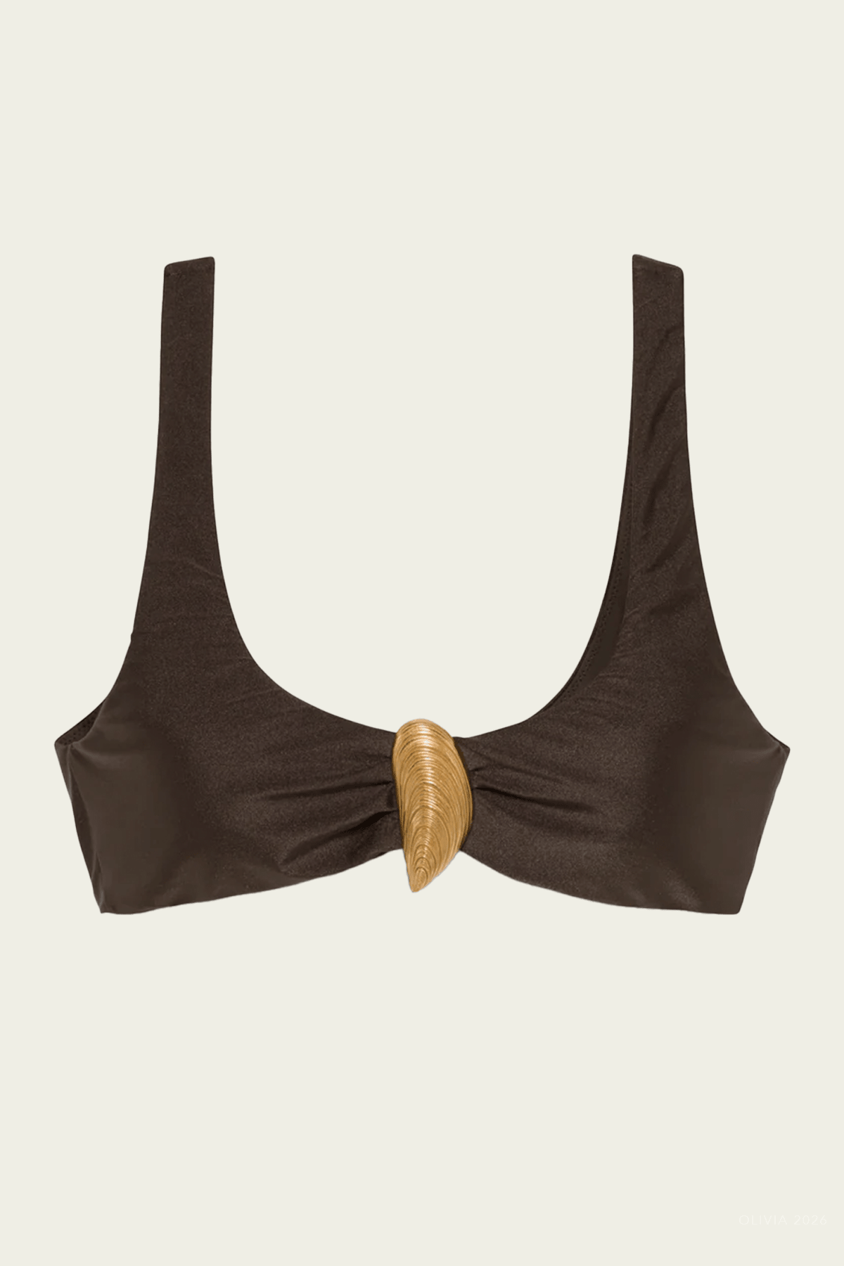 Veyra Shell Bikini Top in Chocolate - shop - olivia.com