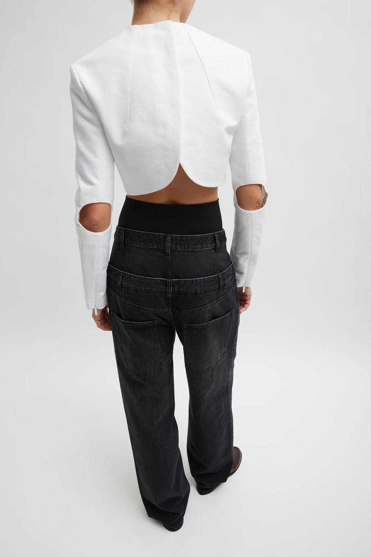 Vintage Black Denim Double Waisted Slouchy Carpenter Jean - shop - olivia.com