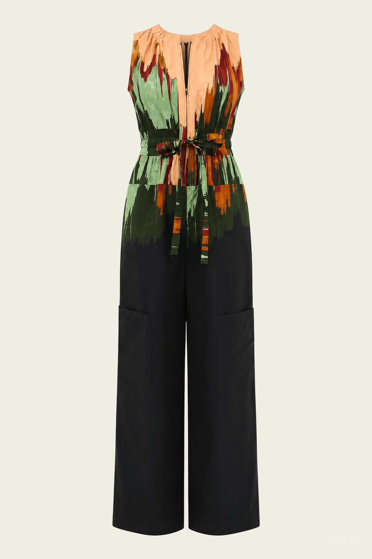 Viviana Cotton Jumpsuit in Agate - shop - olivia.com