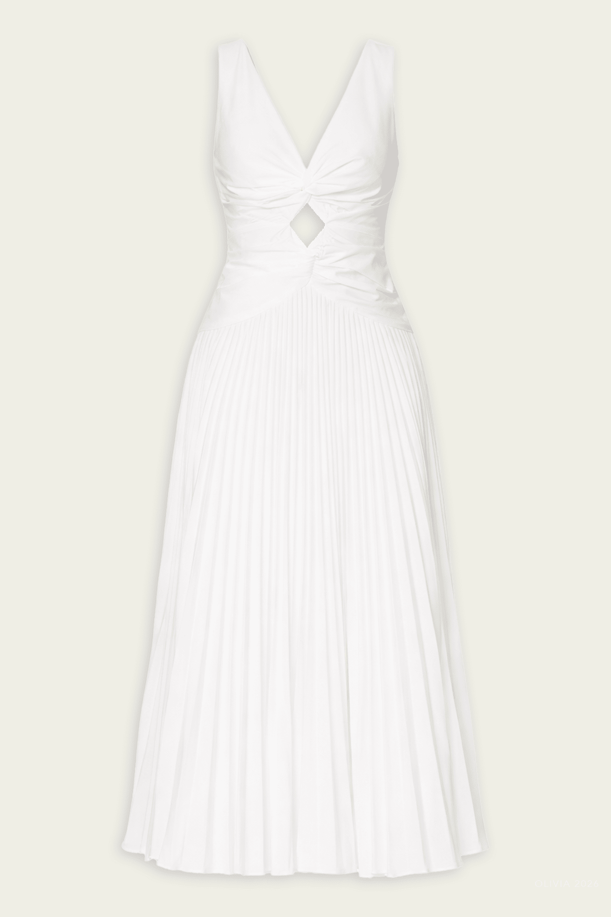 Vivianne Cotton Midi Dress in White - shop - olivia.com