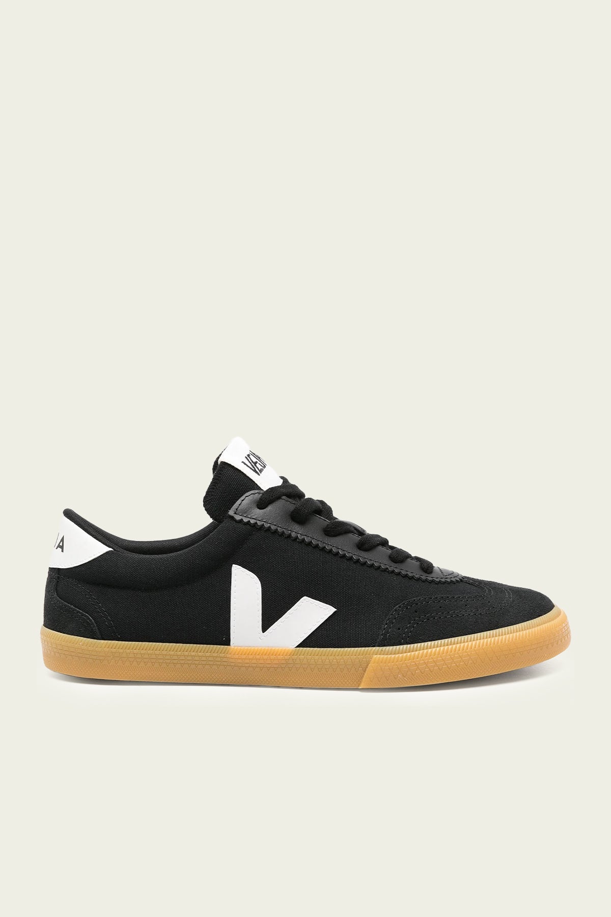 Volley Canvas Men Sneaker in Black White Natural - shop - olivia.com