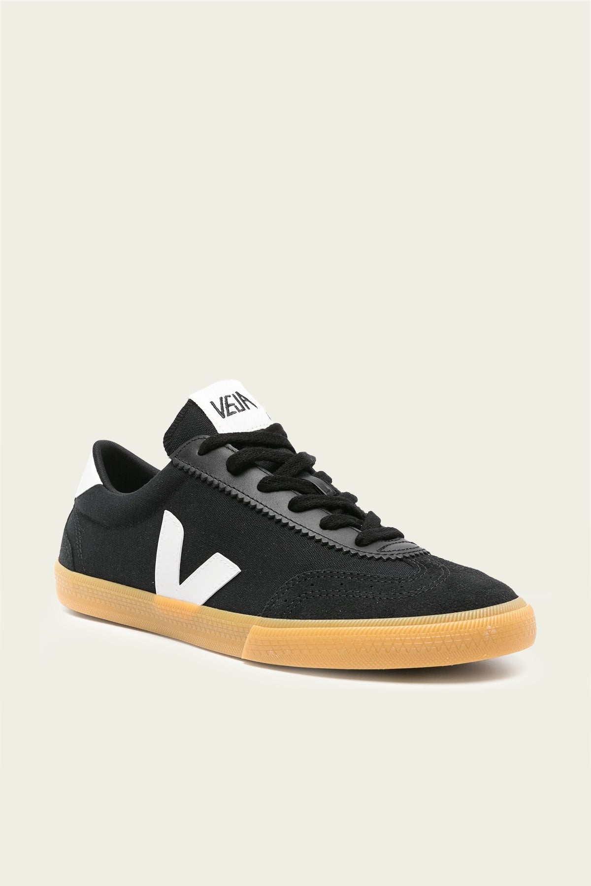 Volley Canvas Men Sneaker in Black White Natural - shop - olivia.com