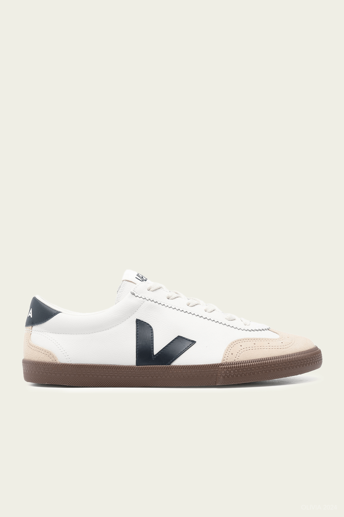 Volley O.T. Leather Men Sneaker in White Nautico Bark - shop - olivia.com