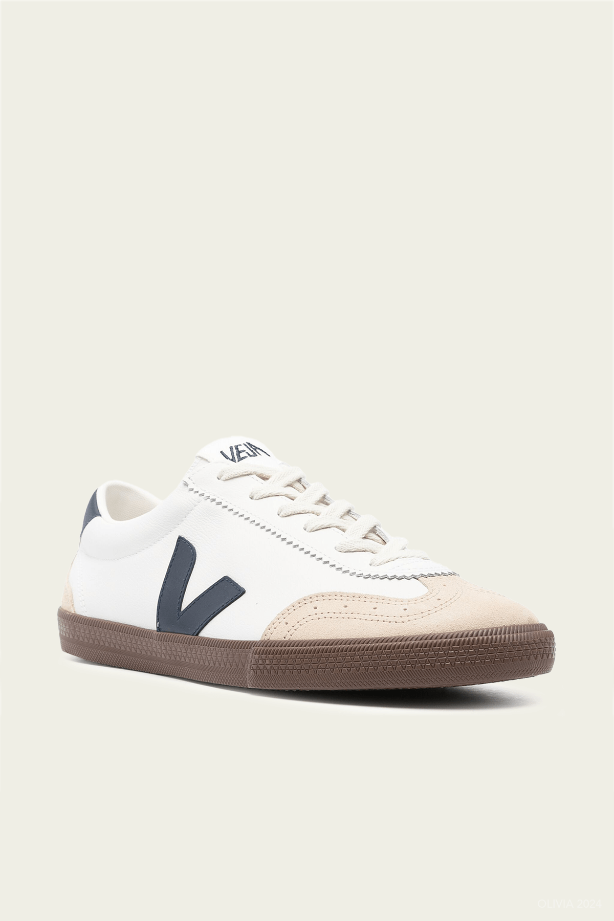 Volley O.T. Leather Men Sneaker in White Nautico Bark - shop - olivia.com