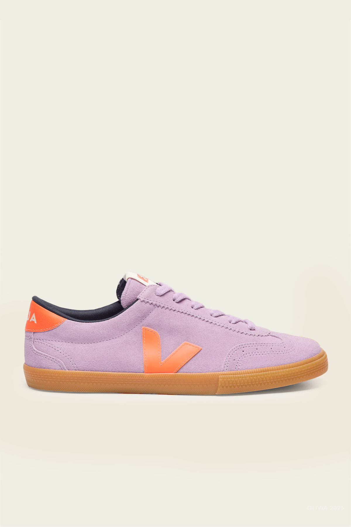 Volley Suede Leather Sneaker in Orchid Fury Natural - shop - olivia.com