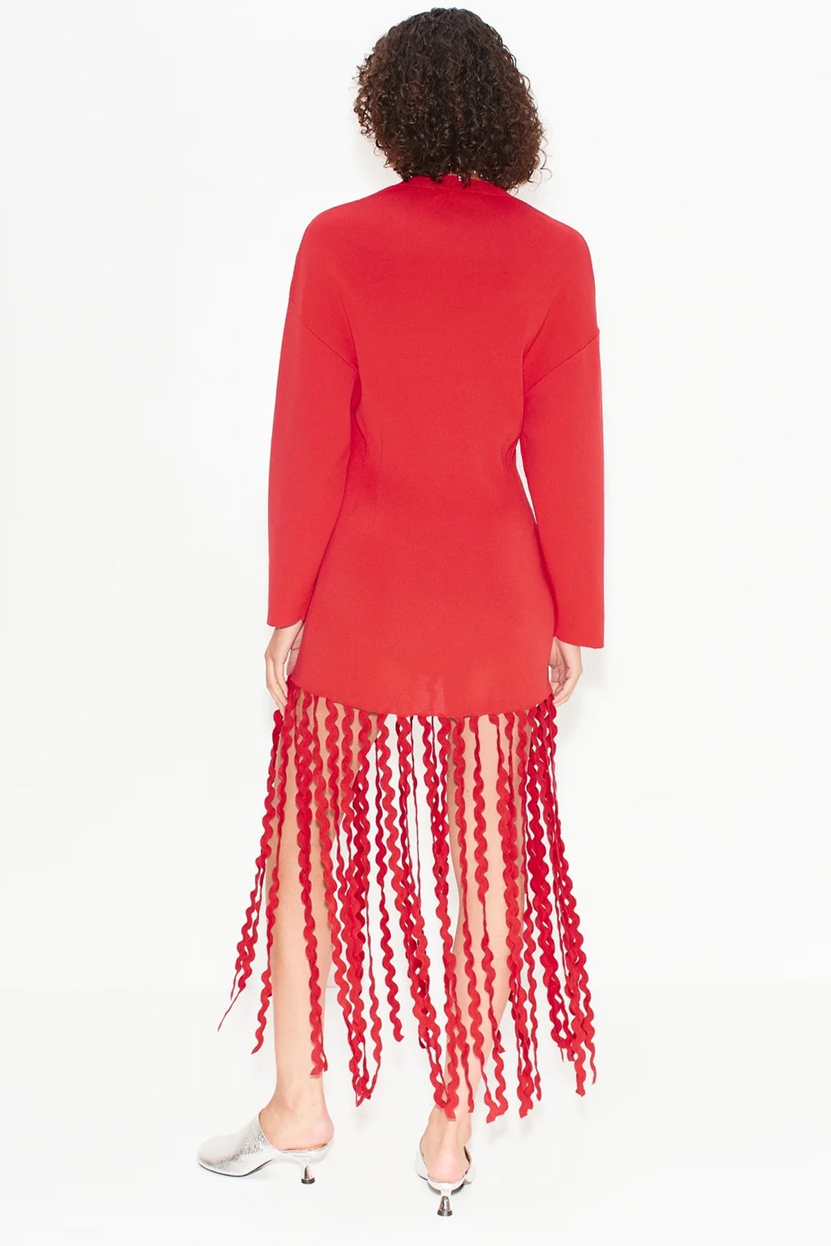 Wallis Knit Fringe Dress in Red - shop - olivia.com