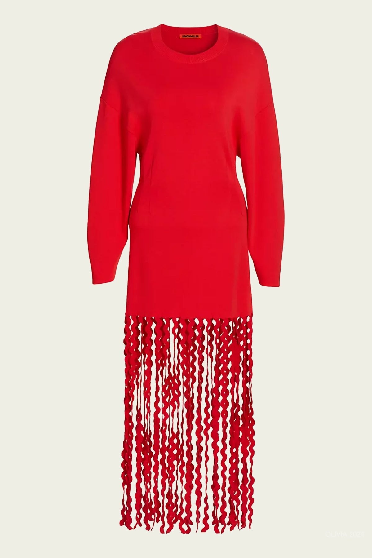 Wallis Knit Fringe Dress in Red - shop - olivia.com