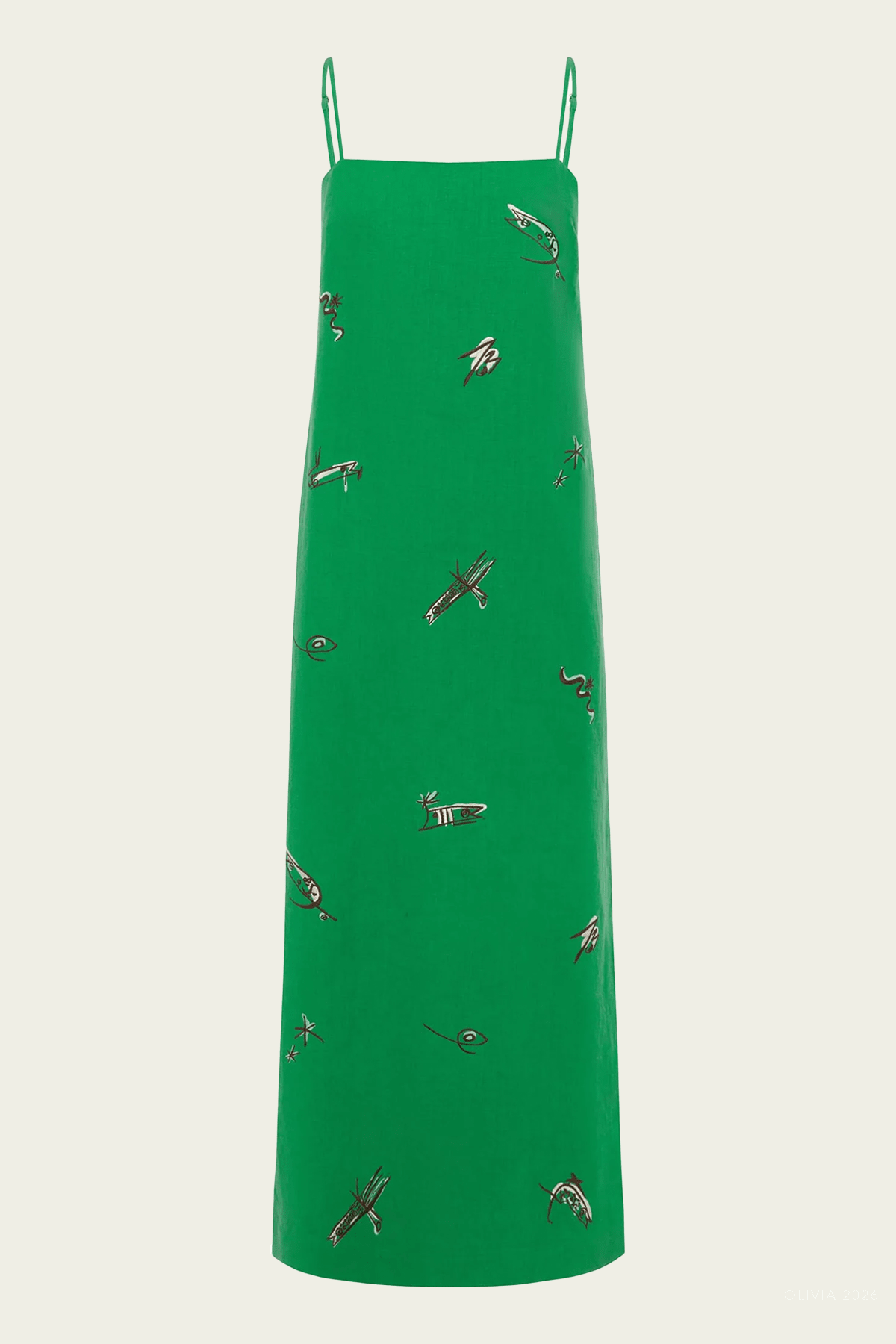 Wanda Embroidered Midi Dress - shop-olivia.com