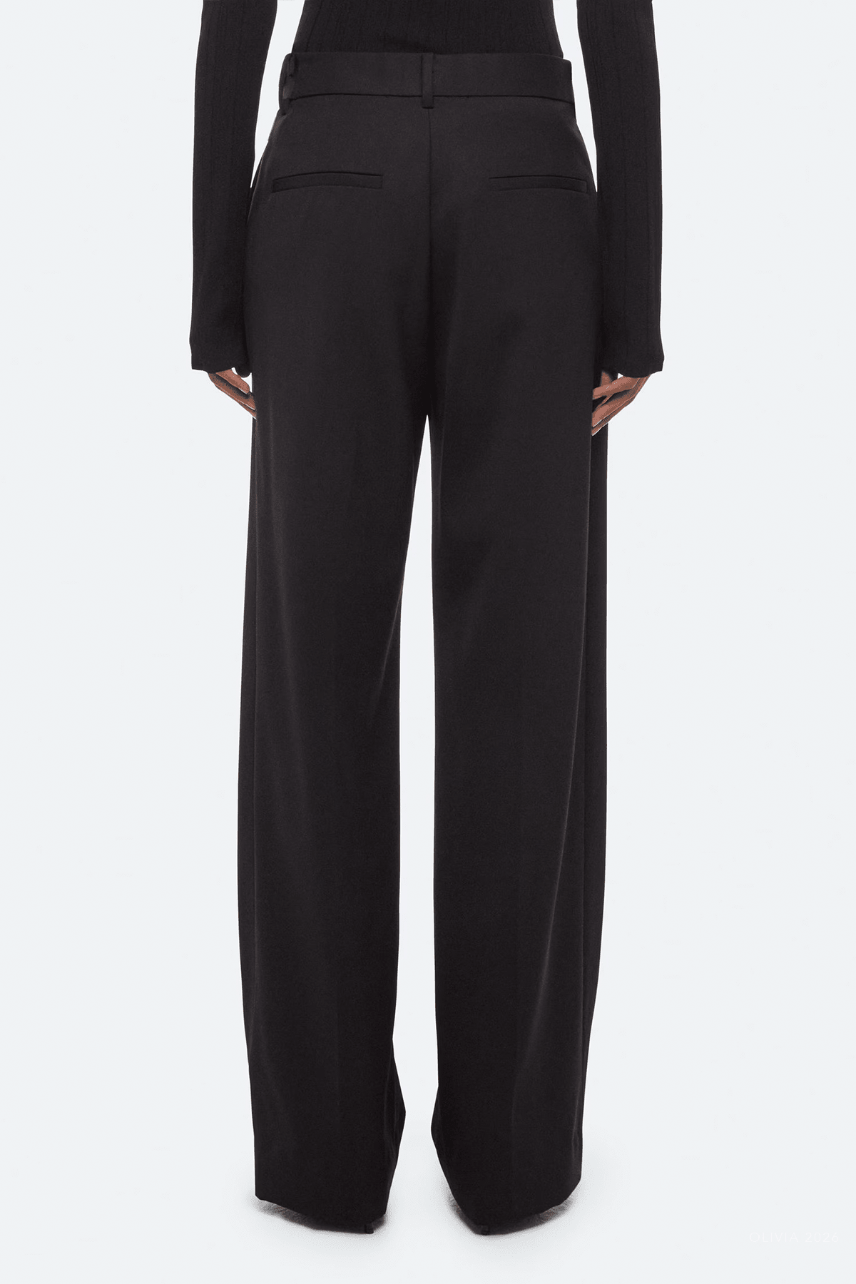 Wardrobe Belted Trouser in Black - shop-olivia.com