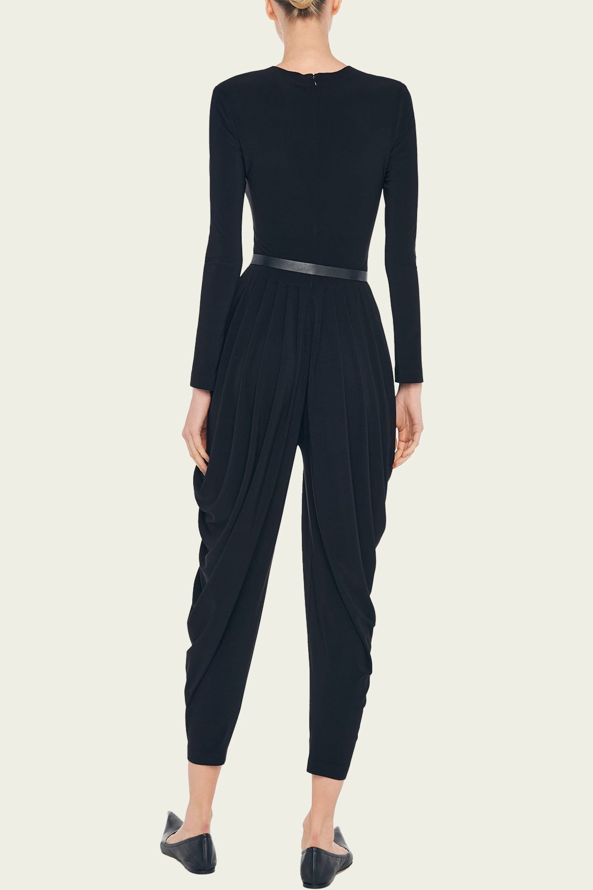 Waterfall Jumpsuit With Mesh Insert in Black - shop - olivia.com