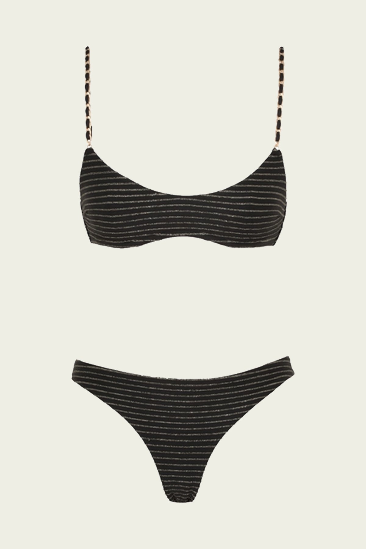 Waverly Chain Bikini Set in Black Gold - shop-olivia.com