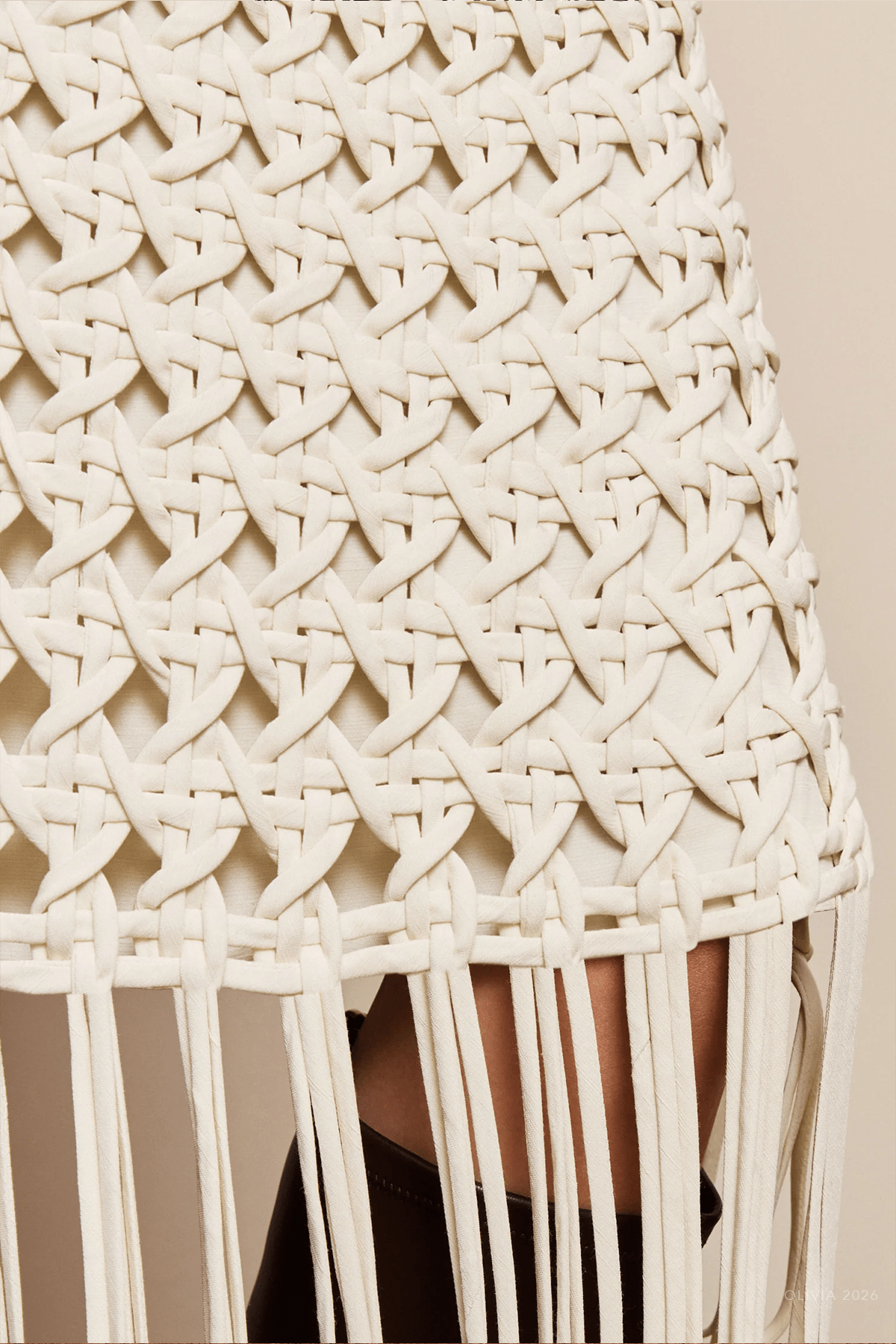 Weave Skirt in Cream - shop-olivia.com