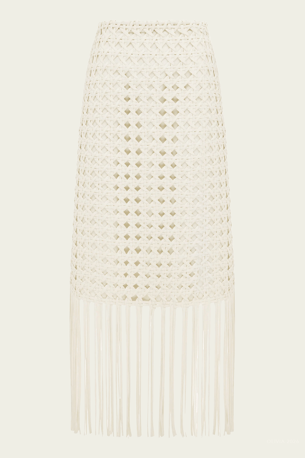 Weave Skirt in Cream - shop-olivia.com