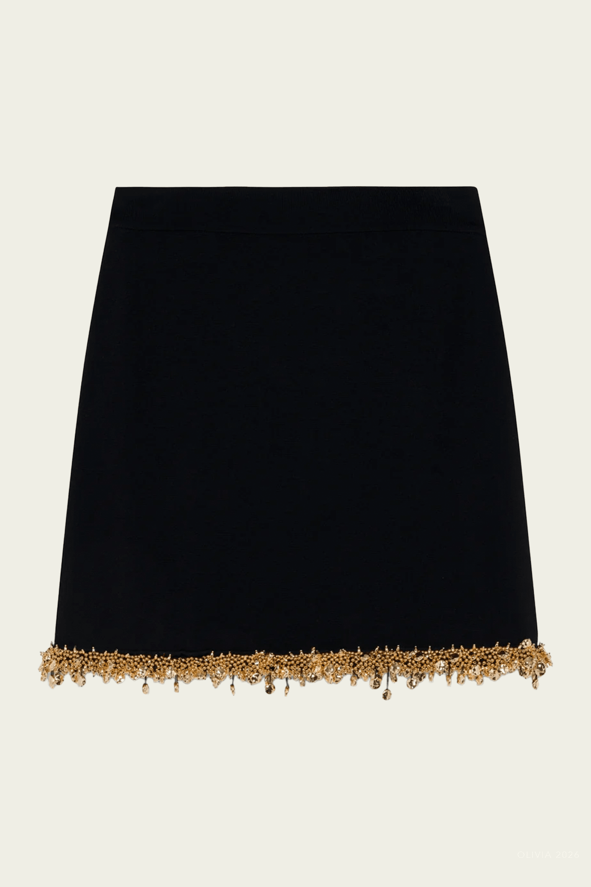 Wendy Compact Knit Mini Skirt in Black Gold - shop-olivia.com