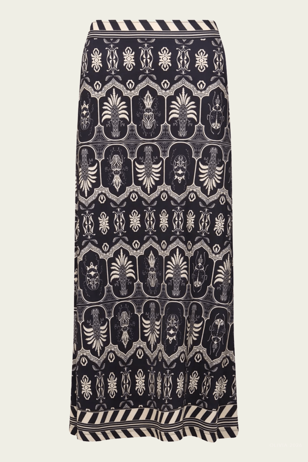 Wild Frontiers Skirt in Black Ecru - shop-olivia.com