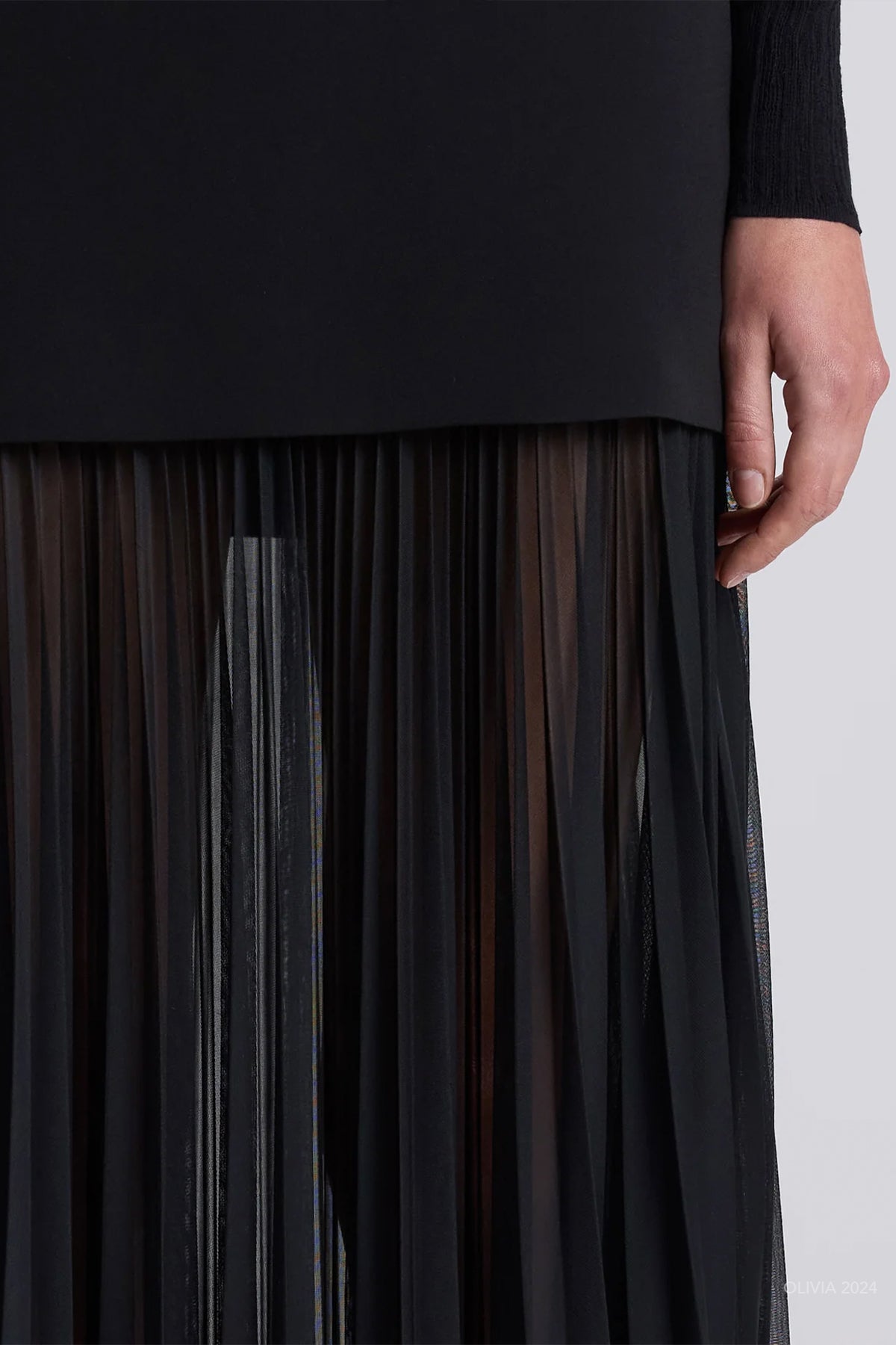 Willa Pleated Maxi Skirt in Black - shop - olivia.com