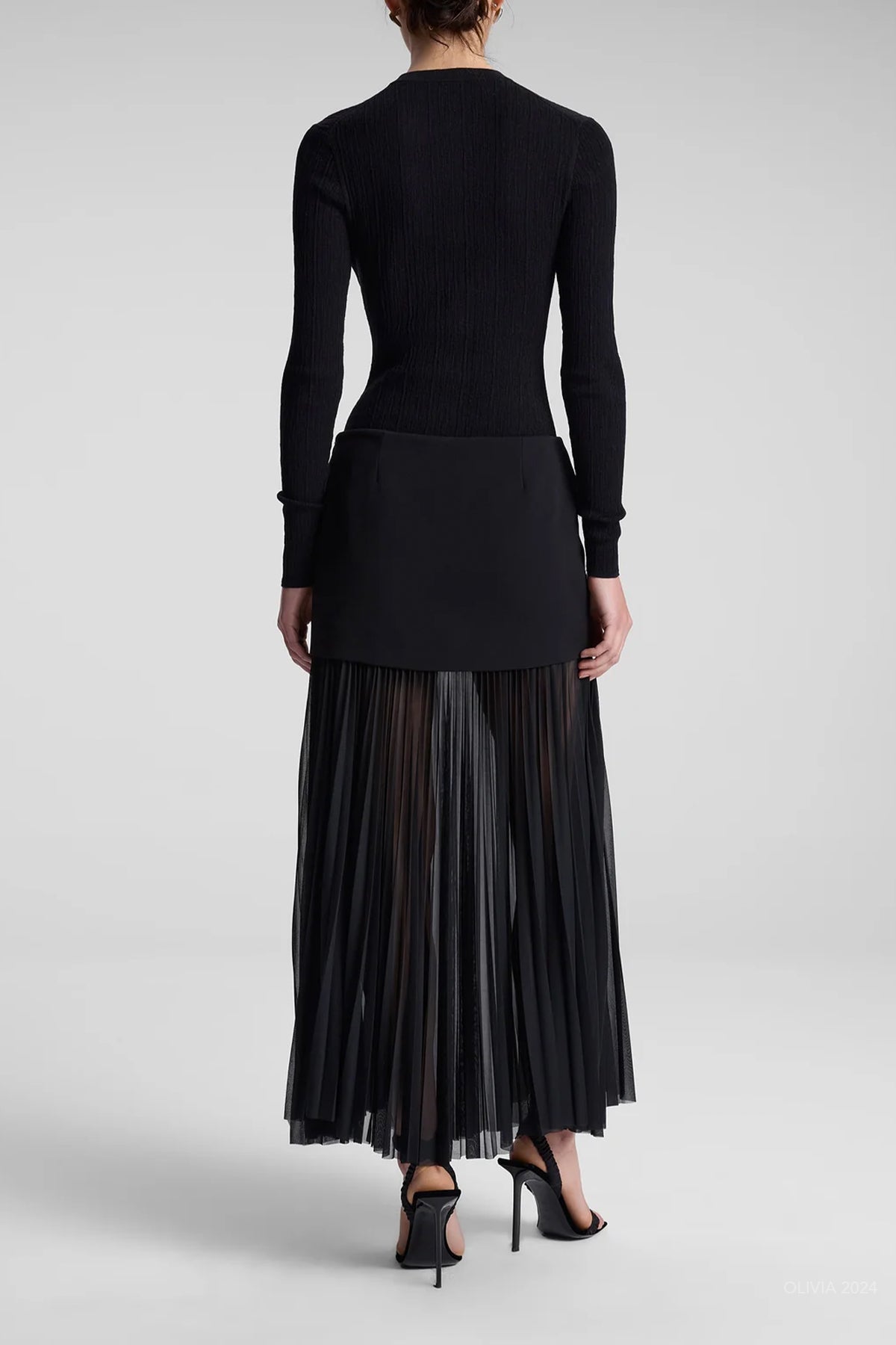 Willa Pleated Maxi Skirt in Black - shop - olivia.com