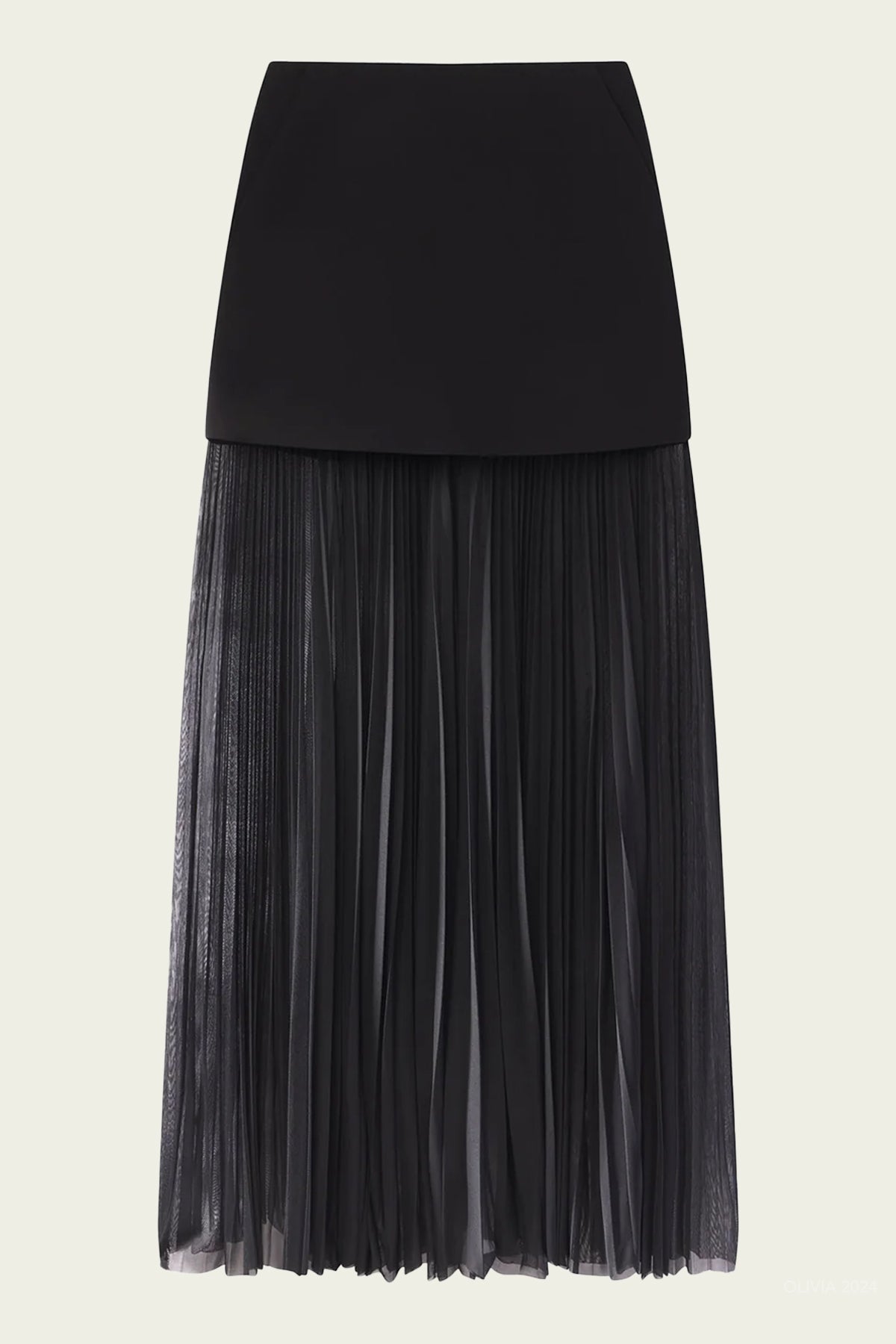 Willa Pleated Maxi Skirt in Black - shop - olivia.com