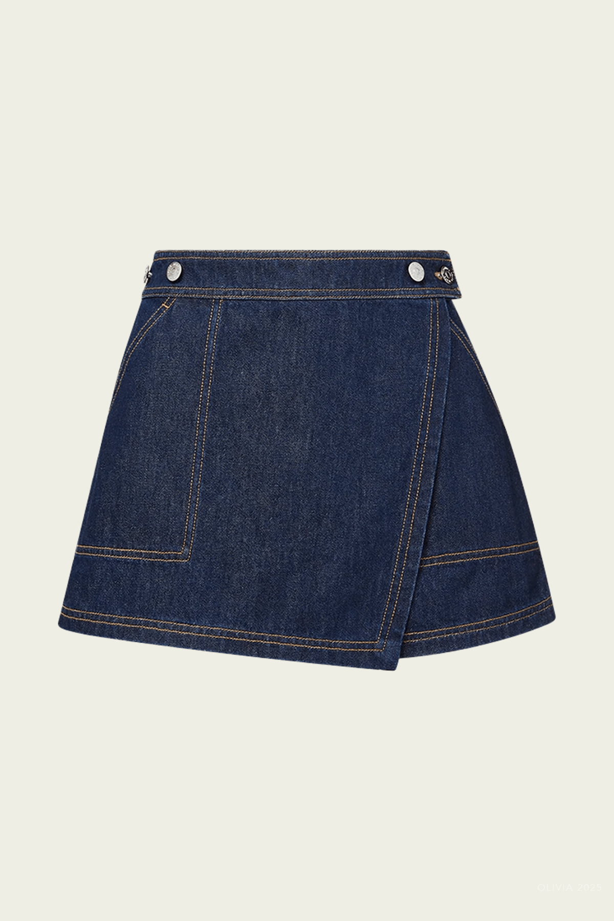 Winslet Denim Skort in Indigo Rinse - shop - olivia.com