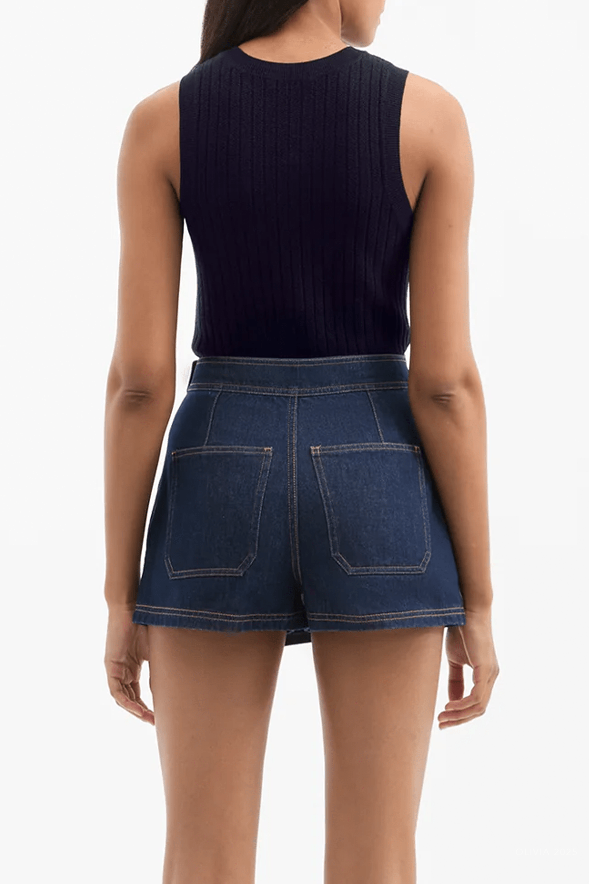 Winslet Denim Skort in Indigo Rinse - shop - olivia.com