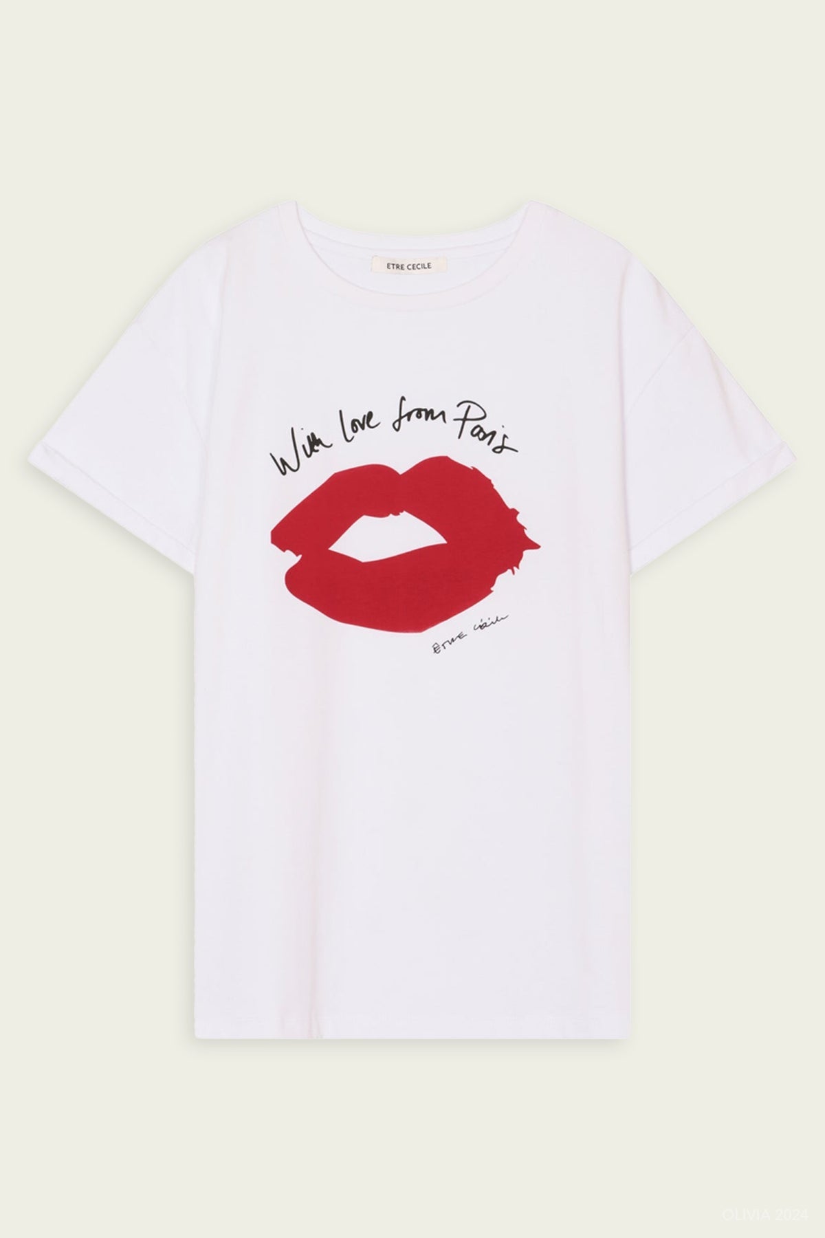 With Love From Paris Oversize T-Shirt in White - shop - olivia.com