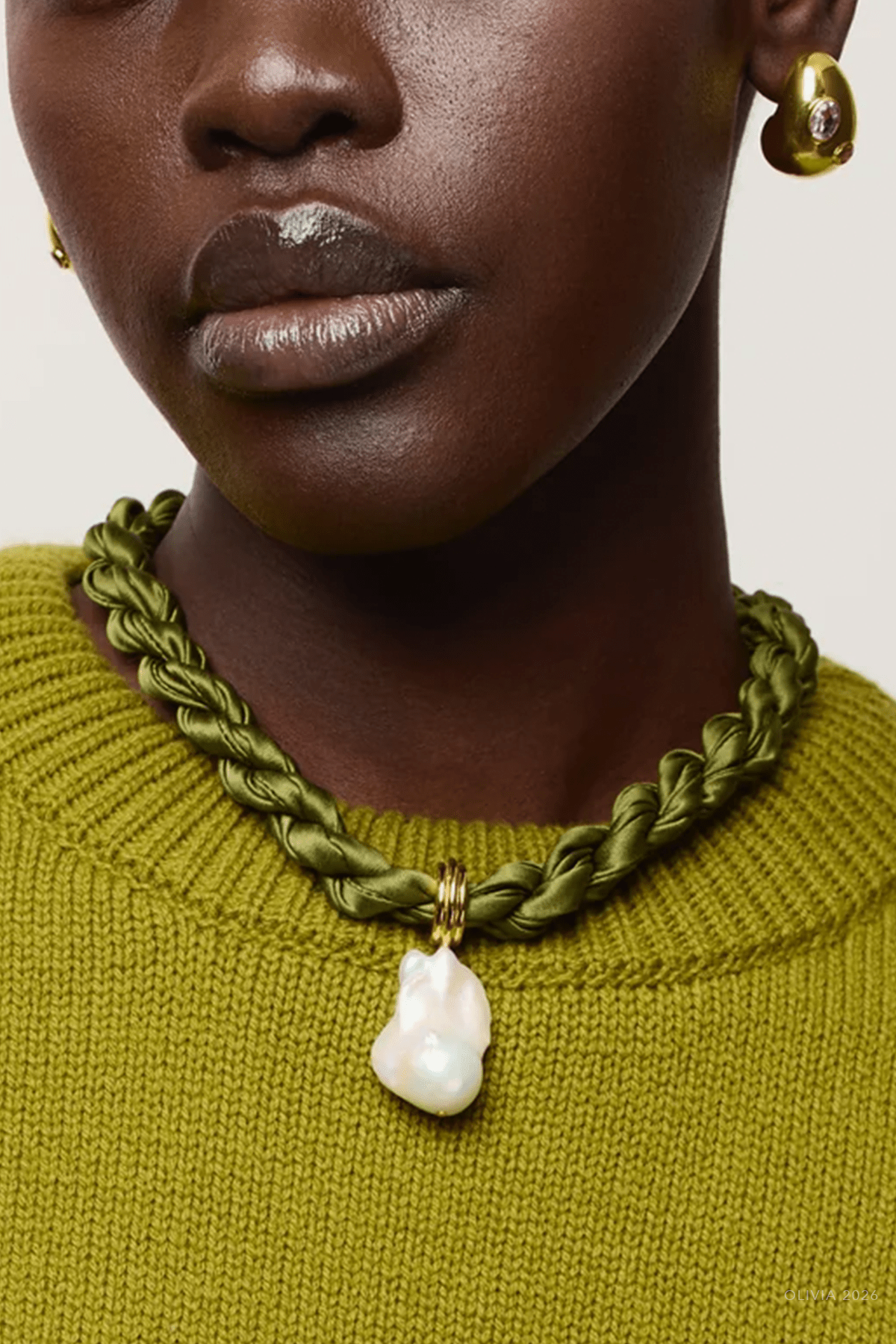Woven Collar in Olive Branch - shop-olivia.com