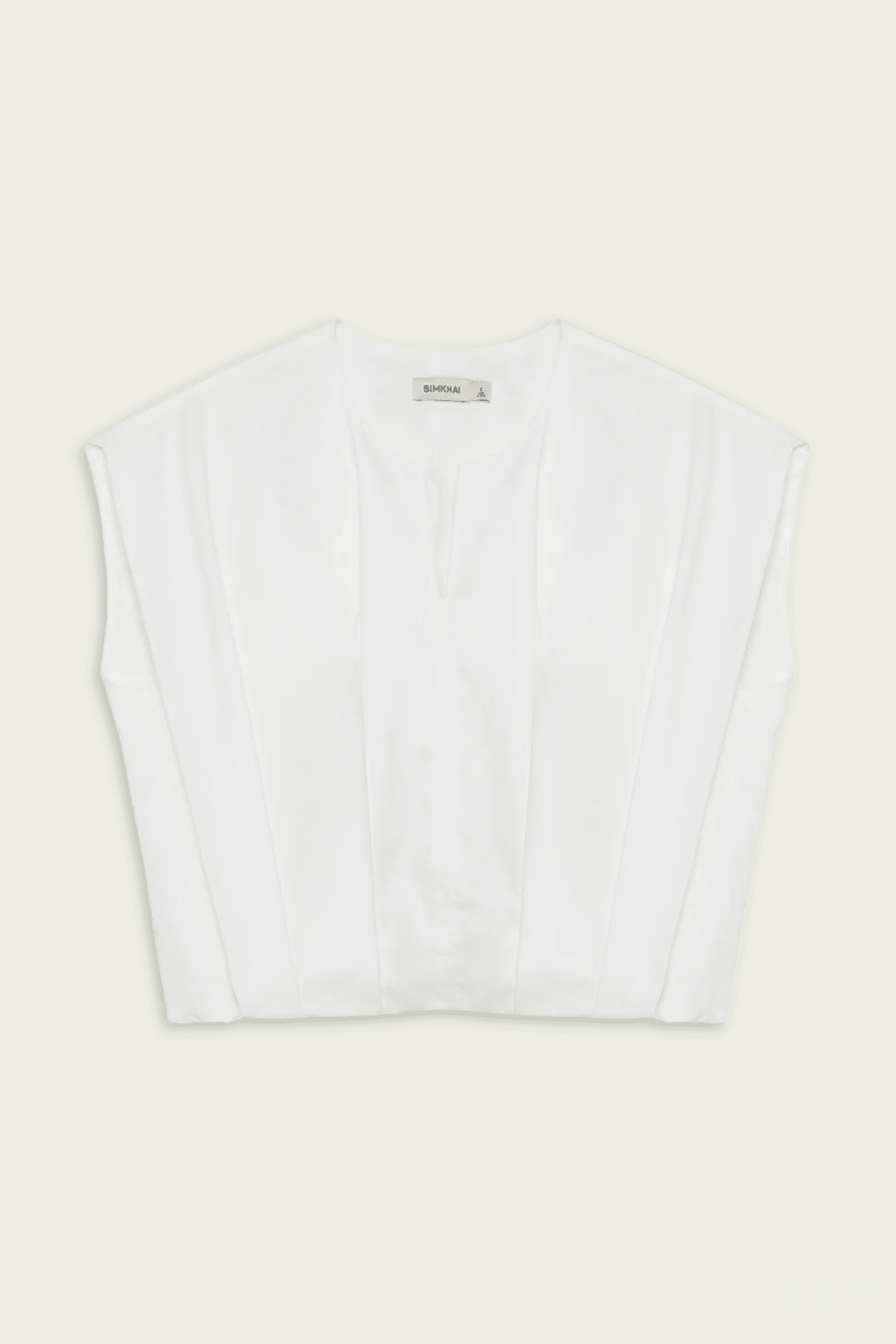 Wrenli Cotton Pleated Top in White - shop - olivia.com