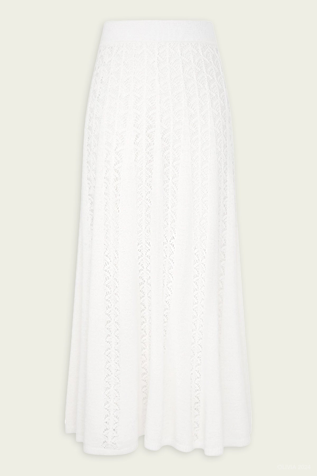 Wylie Flared Knit Skirt in Ivory - shop - olivia.com