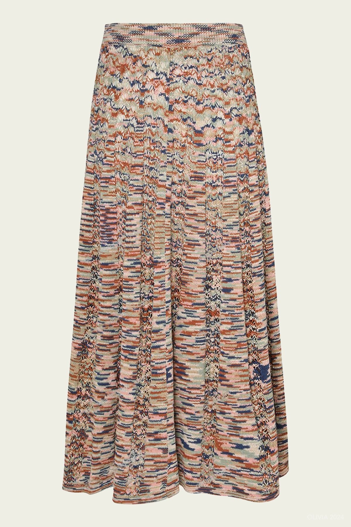 Wylie Flared Knit Skirt in Multi - shop - olivia.com