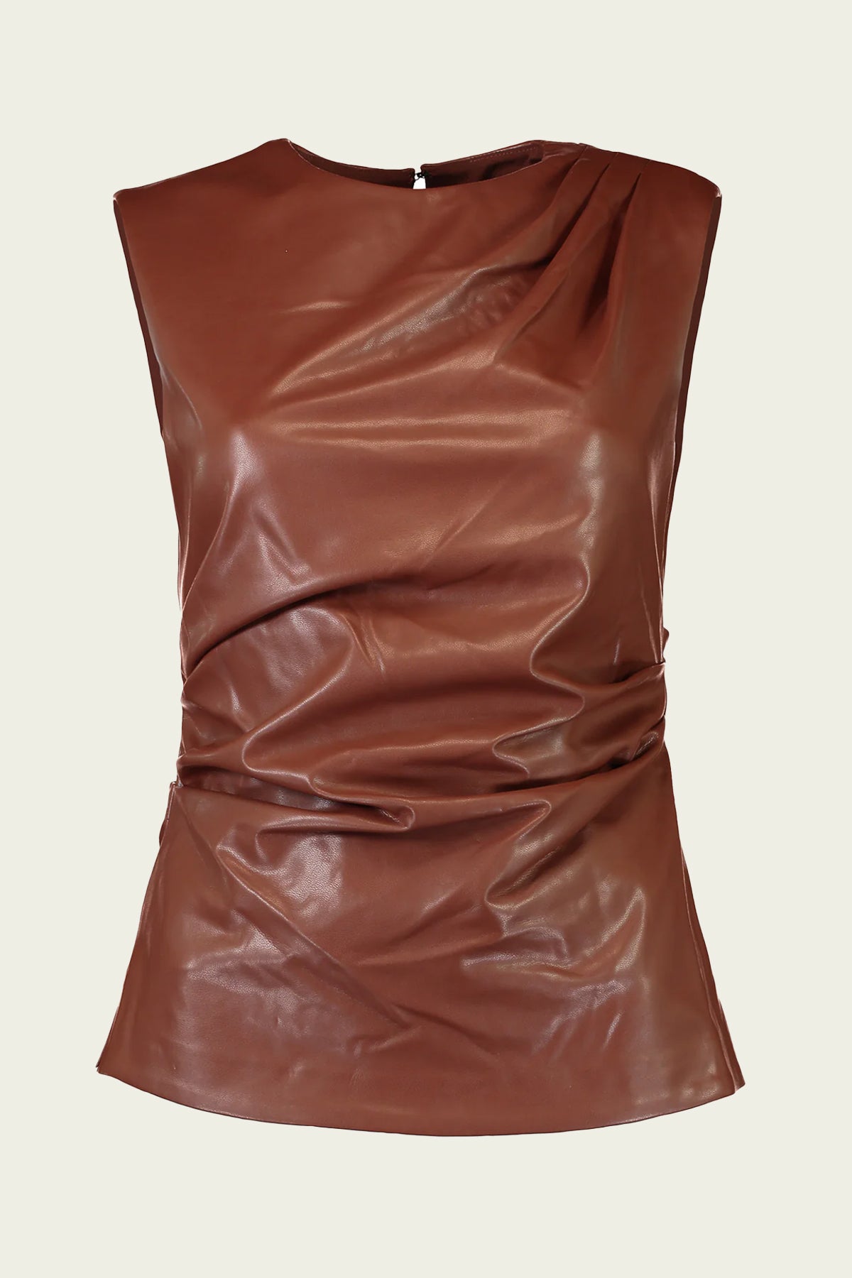 Wynter Sleeveless Draped Top in Chestnut - shop - olivia.com