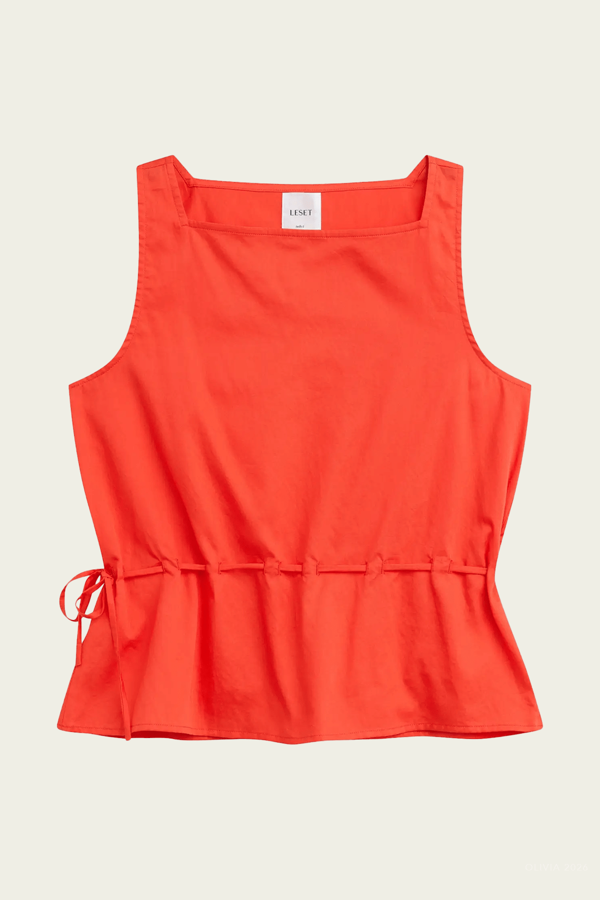 Yoko Drawstring Tank in Feu - shop-olivia.com