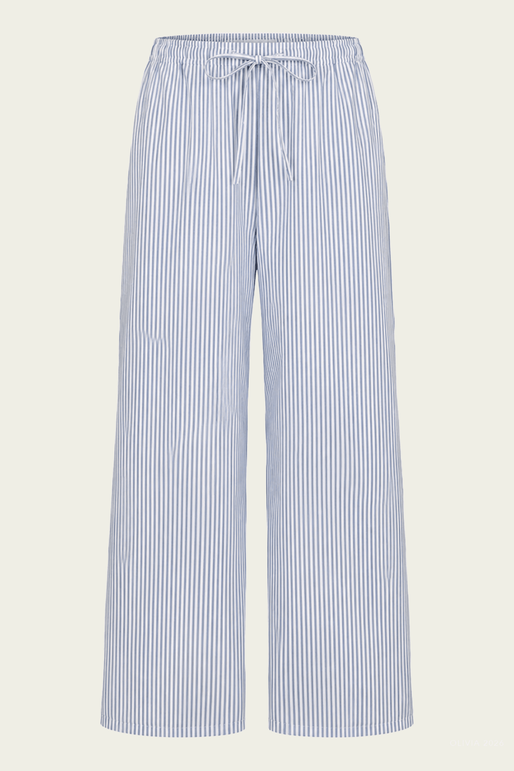 Yoshi Stripe Crop Drawstring Pant in Stone Multi Stripe