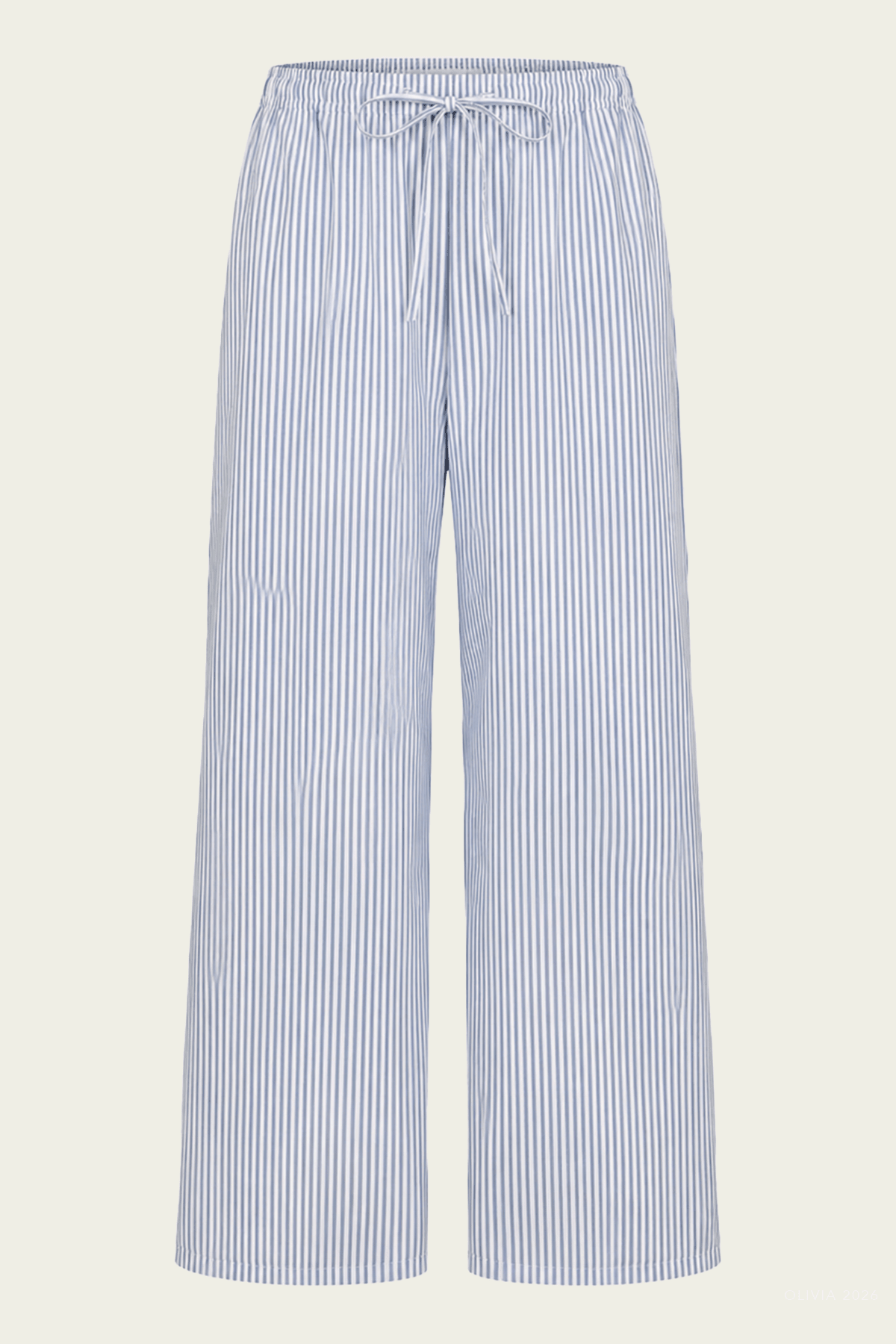 Yoshi Stripe Crop Drawstring Pant in Stone Multi Stripe - shop-olivia.com