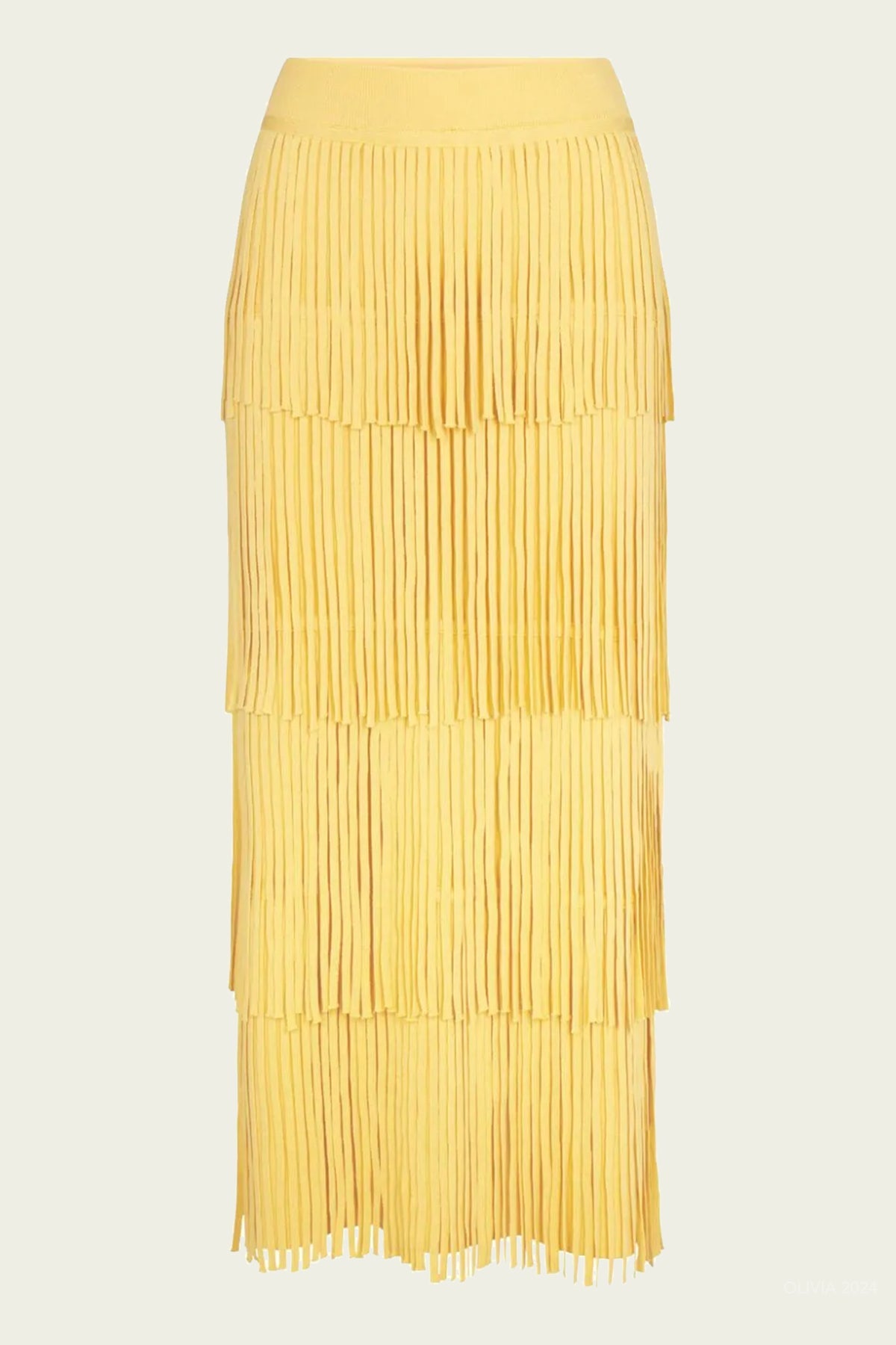 Za Za Knit Fringe Skirt in Butter - shop - olivia.com