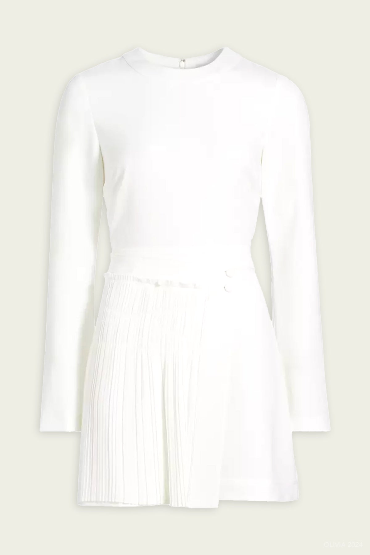 Zabelle Long Sleeve Mini Dress in Ivory - shop - olivia.com