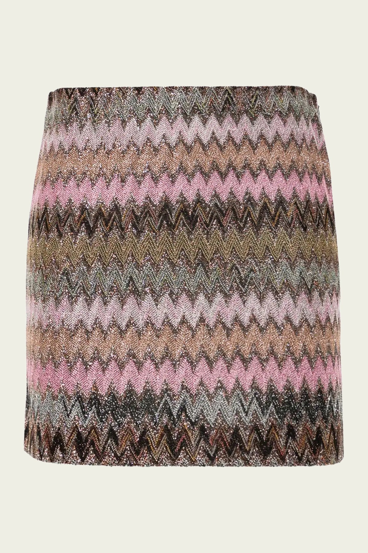 Zig - Zag Lurex Mini Skirt in Multi - shop - olivia.com