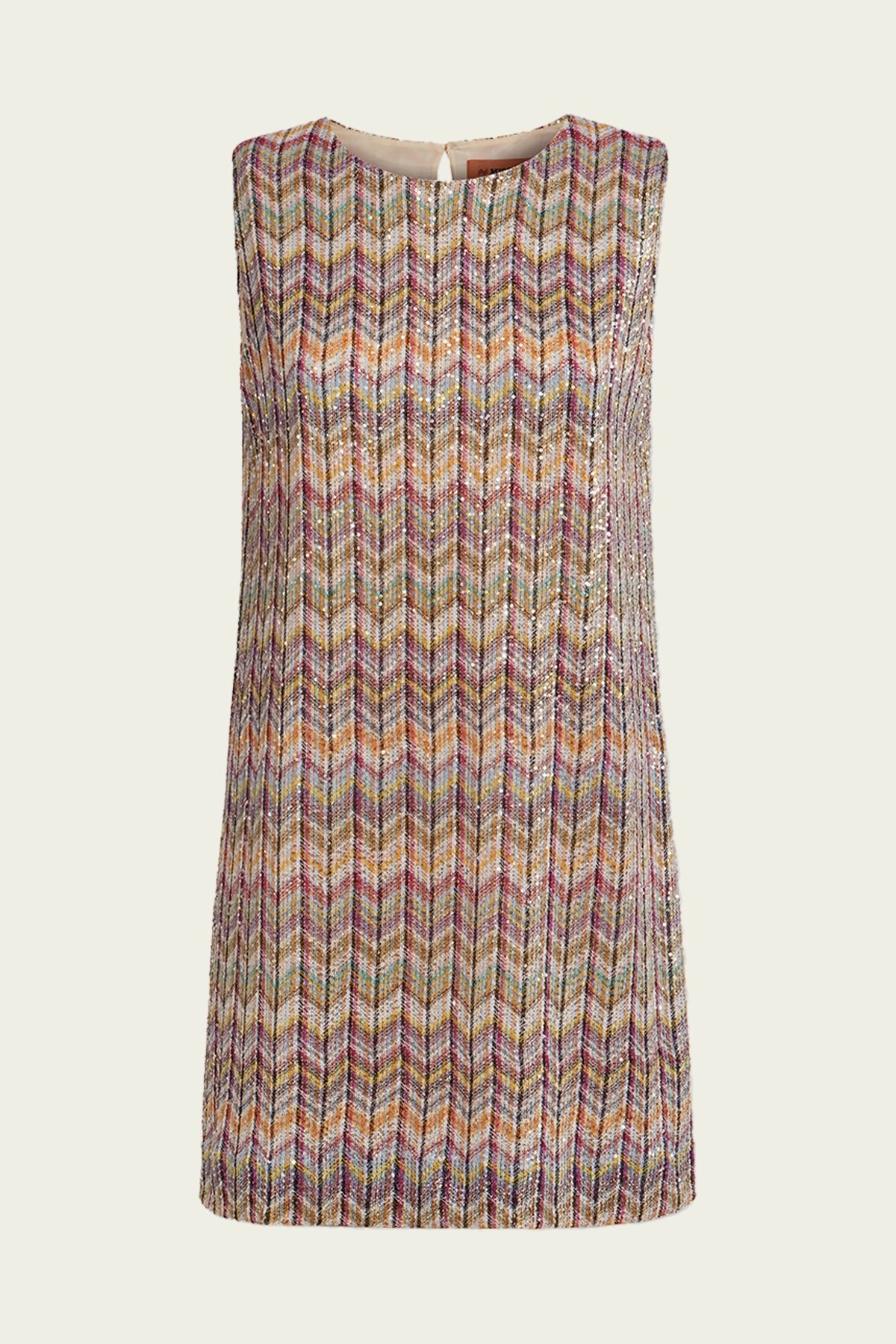 Zig-Zag Sleeveless Mini Dress in Multicolor - shop-olivia.com